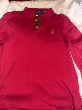 Polo by Ralph Lauren Girls' Bright Pink Long-Sleeve Polo